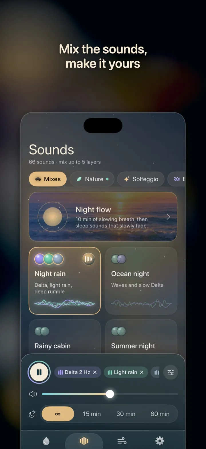 Droplet screenshot: Sounds: ready-made mixes