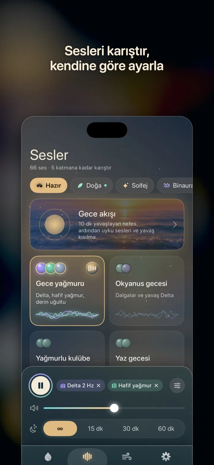 Damla ekran görüntüsü: Sesler: hazır karışımlar